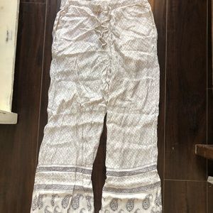 H&M flowy linen pattern pants